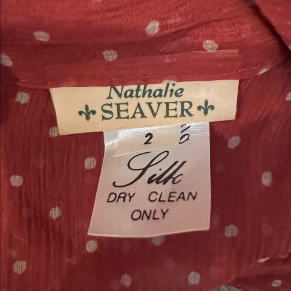 NATHALIE Seaver Women’s Red Poka Dot Blouse Size 2 - Picture 6 of 6